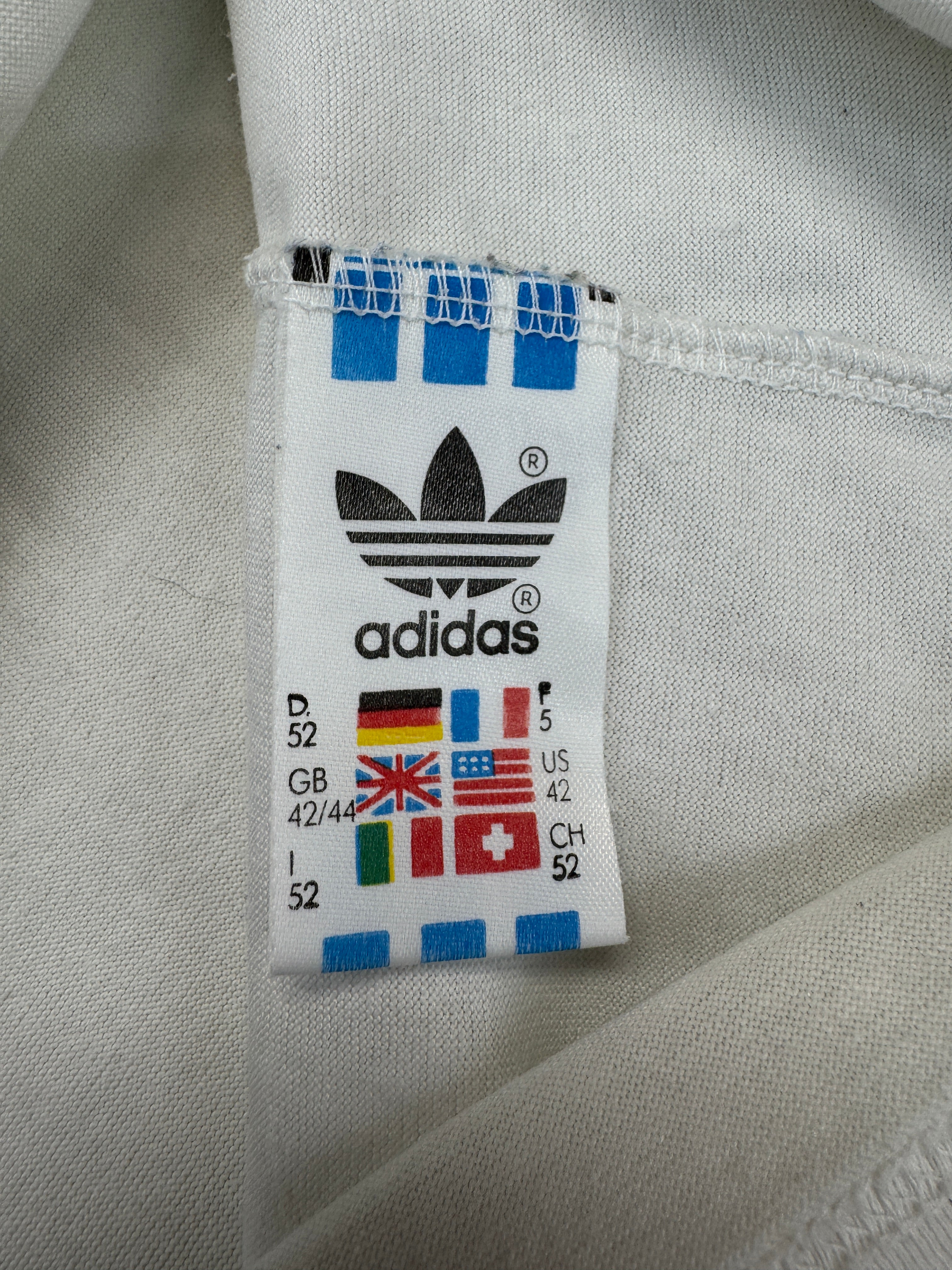 Vintage Adidas Polo-Shirt 90s Stefan Edberg Made In Yugoslavia Weiß Bunt D52 L