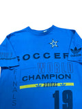 90s Adidas Shirt World Cup Made In USA Single Stitch Blau L - RareRags