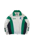 Vintage Lotto Sportjacke 90s Tennis Stick & Ratsherrn Flock Weiß Grün XL-XXL