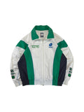 Vintage Lotto Sportjacke 90s Tennis Stick & Ratsherrn Flock Weiß Grün XL-XXL