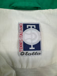 Vintage Lotto Sportjacke 90s Tennis Stick & Ratsherrn Flock Weiß Grün XL-XXL
