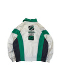 Vintage Lotto Sportjacke 90s Tennis Stick & Ratsherrn Flock Weiß Grün XL-XXL