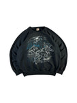 Vintage Daquin Sweater 80s/90s Print Mit Elchen Made In Canada Schwarz L