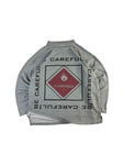 Vintage Sixpack Sweater 90s "Be Careful - Flammable" Grau M
