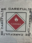 Vintage Sixpack Sweater 90s "Be Careful - Flammable" Grau M