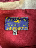 Vintage Take Five Sweater 90s "Can Whales Recover?" Rot XL