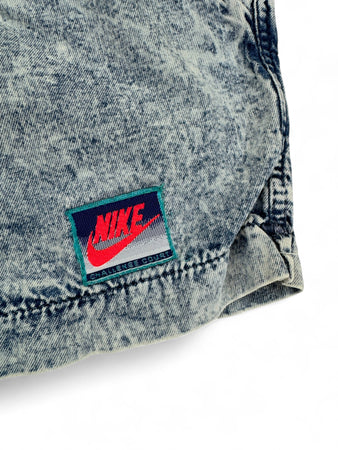 Vintage Nike Challenge Court Shorts 90s Andre Agassi Denim Look Grau S-M