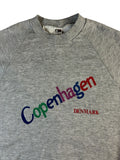 Vintage jts Sweater 80s "Copenhagen" Raglanärmel Made In Denmark Grau (D44) L-XL