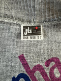 Vintage jts Sweater 80s "Copenhagen" Raglanärmel Made In Denmark Grau (D44) L-XL