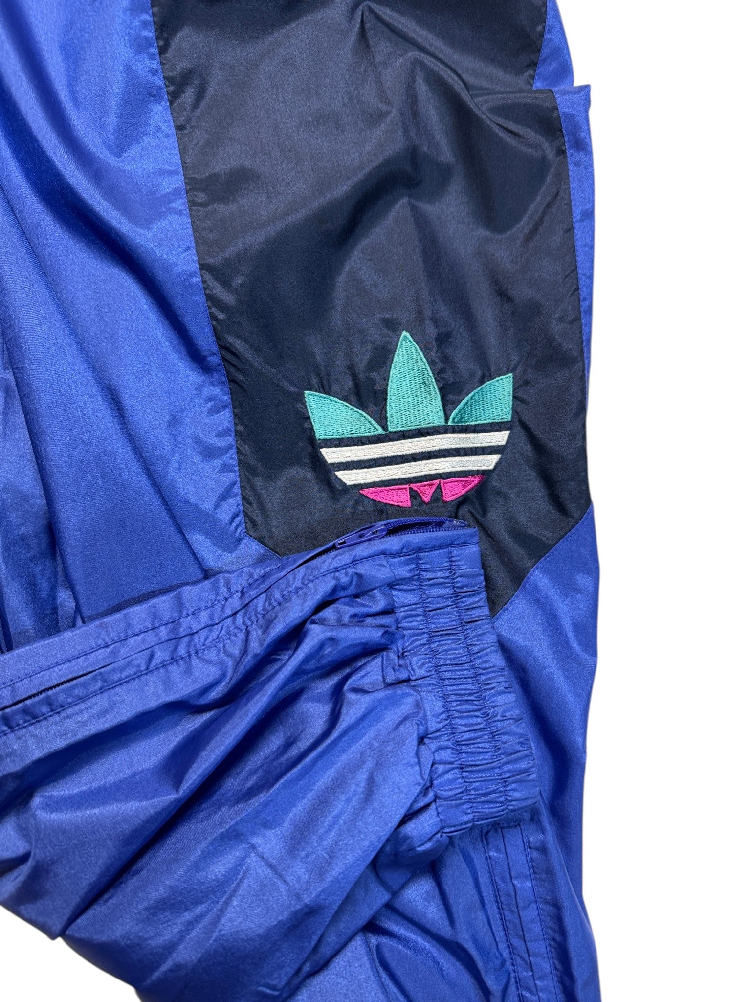 90s Adidas Sportanzug Colorblocked Blau Grün D3 XS-S - RareRags