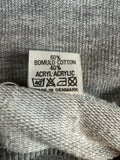 Vintage jts Sweater 80s "Copenhagen" Raglanärmel Made In Denmark Grau (D44) L-XL