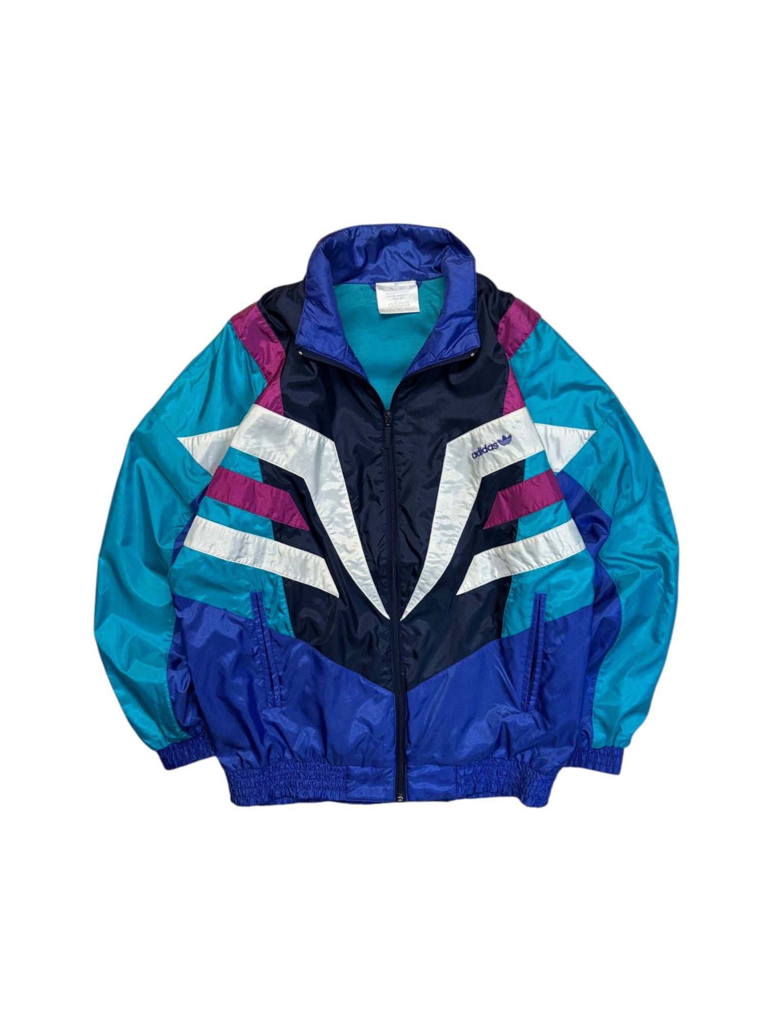 90s Adidas Sportanzug Colorblocked Blau Grün D3 XS-S - RareRags