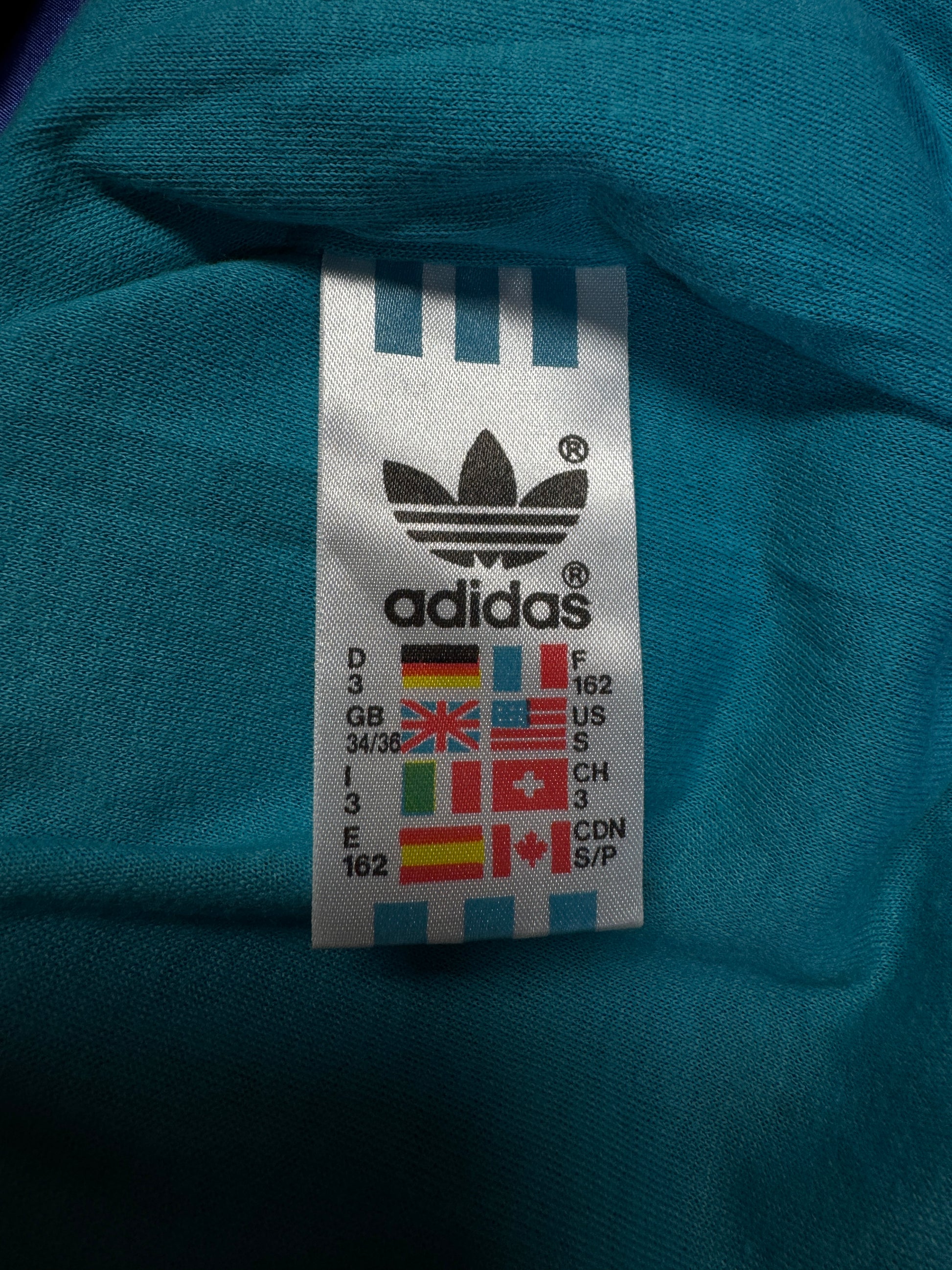 90s Adidas Sportanzug Colorblocked Blau Grün D3 XS-S - RareRags