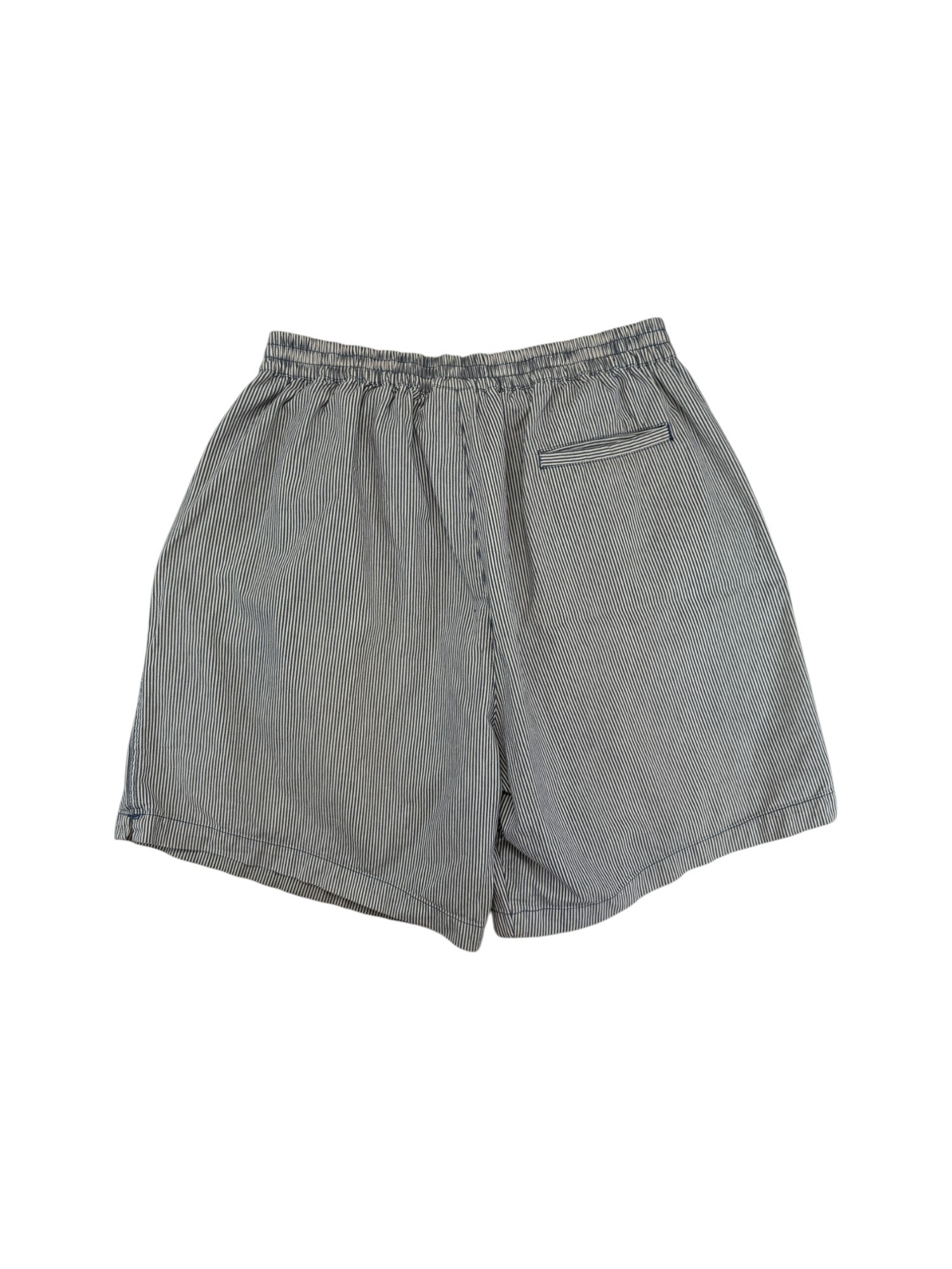 Vintage Nike Shorts 90s Challenge Court Gestreift Weiß Blau XXL