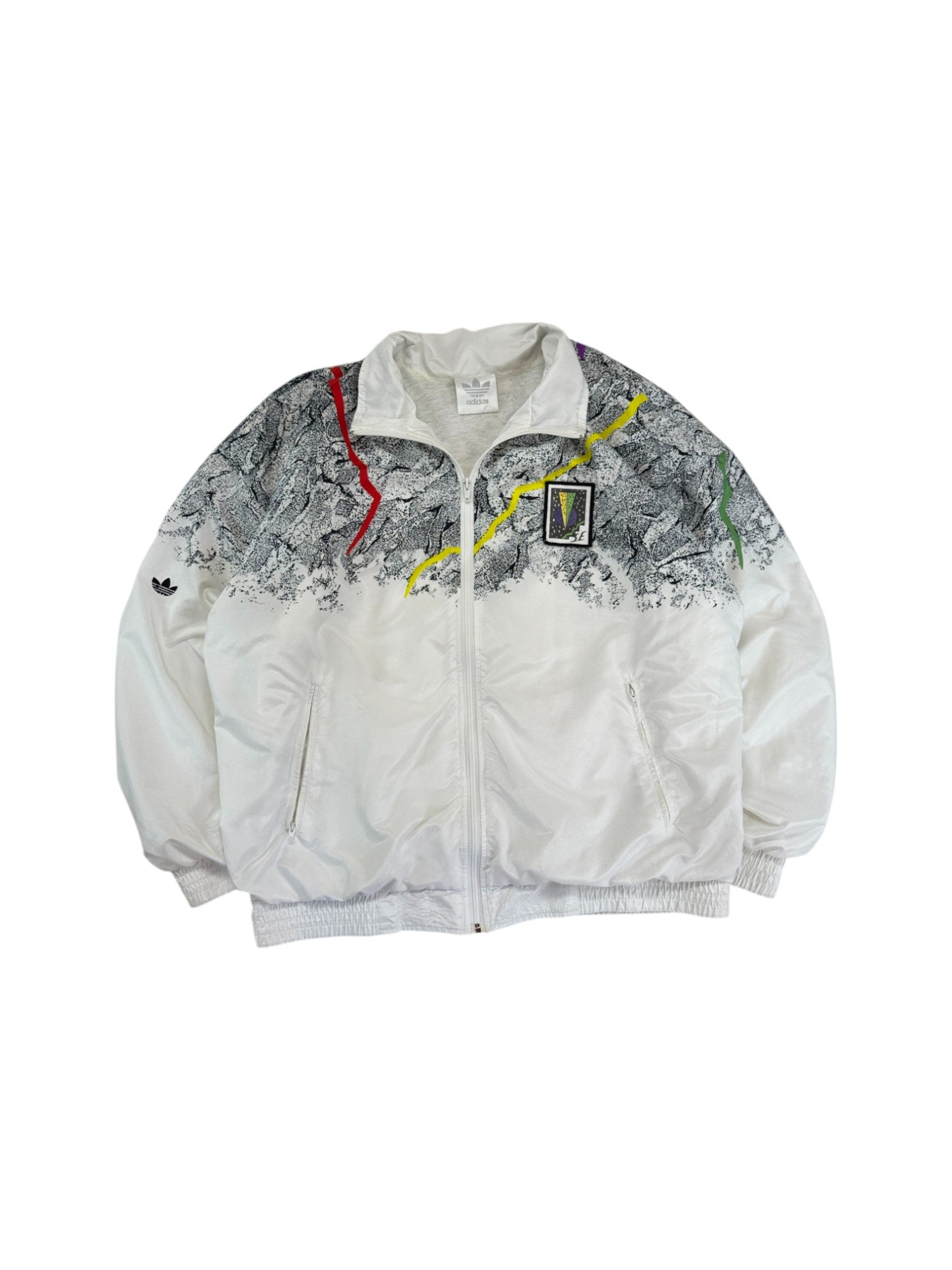 Vintage Adidas Sportjacke 80s Stefan Edberg Weiß Bunt 52 M-L