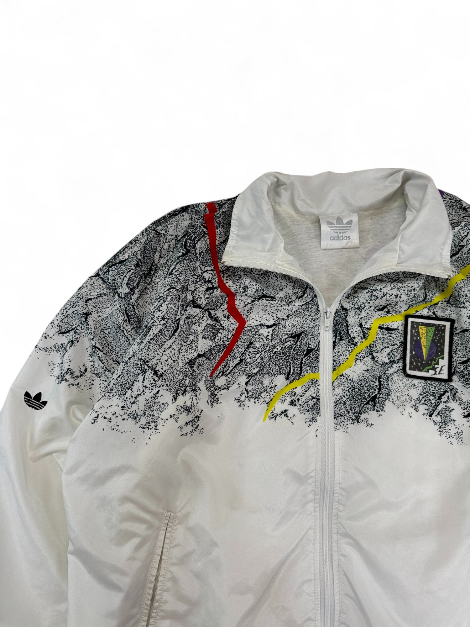 Vintage Adidas Sportjacke 80s Stefan Edberg Weiß Bunt 52 M-L
