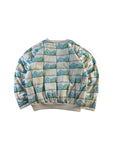Vintage Reversible Pullover 80s 2in1 Gefüttert "Snow Surf Lech am Arlberg - Vermont" Weiß Blau M-L