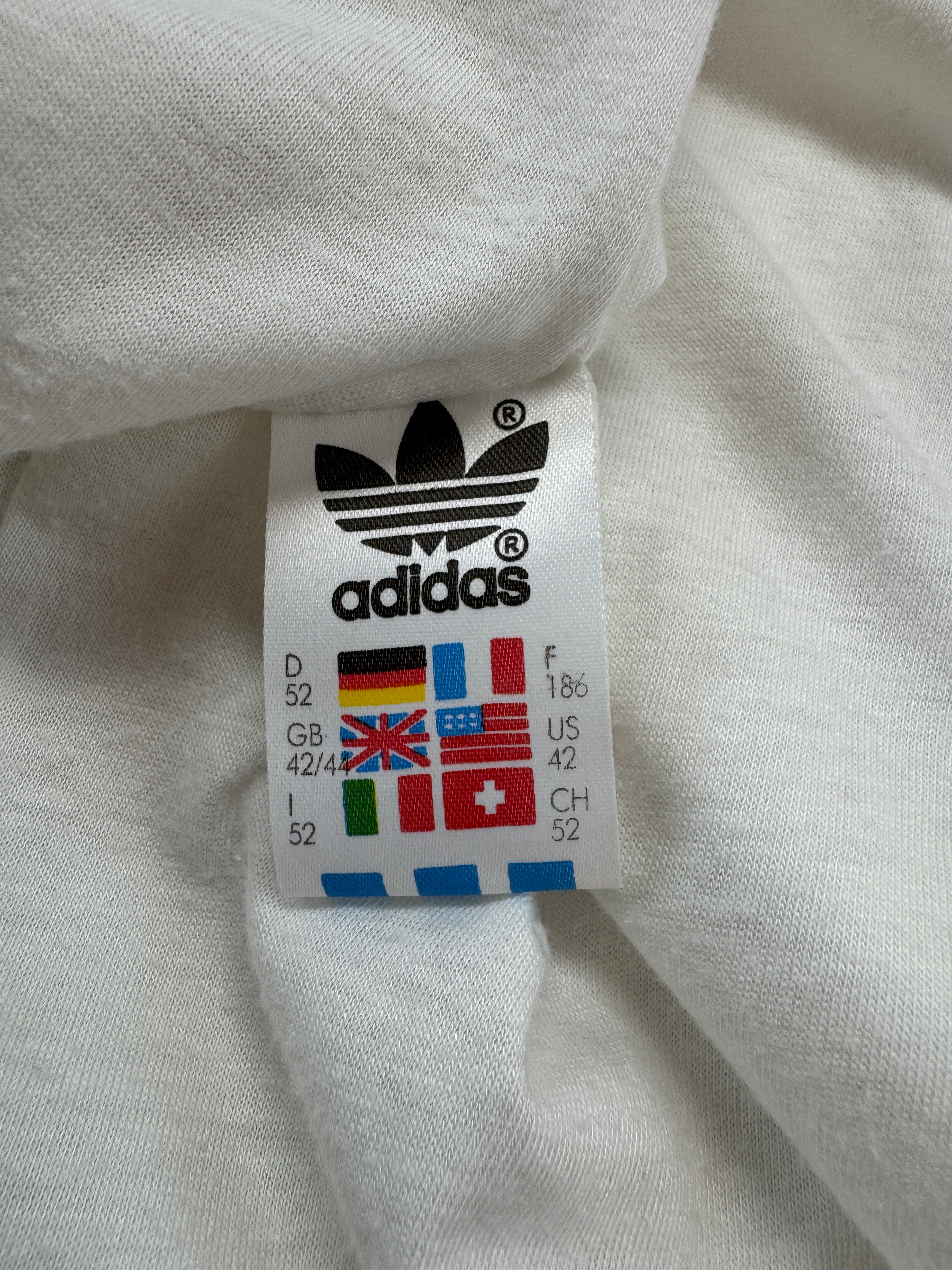 Vintage Adidas Sportjacke 80s Stefan Edberg Weiß Bunt 52 M-L