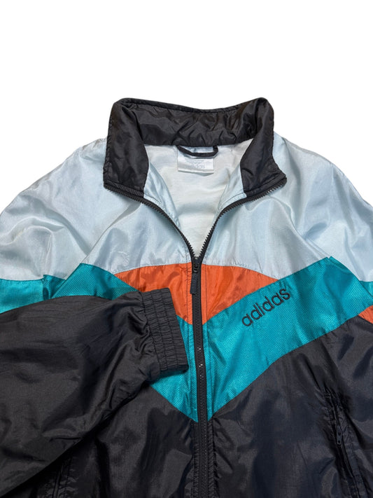 90s Adidas Sportanzug Nylon Grau Weiß D5 M - RareRags