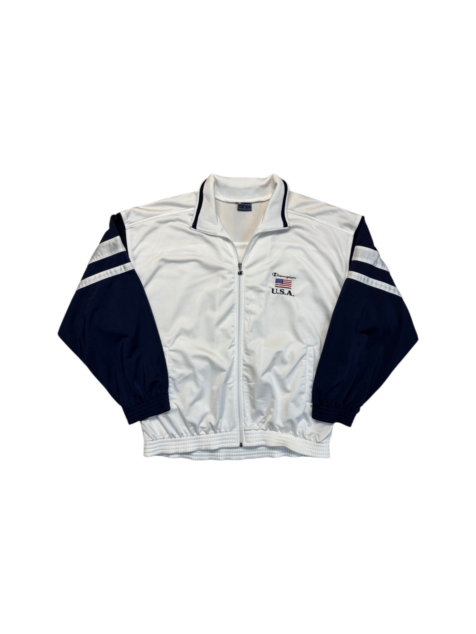 90s Champion USA Tracksuit Dunkelblau Weiß XL - RareRags