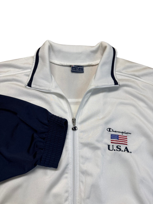 90s Champion USA Tracksuit Dunkelblau Weiß XL - RareRags