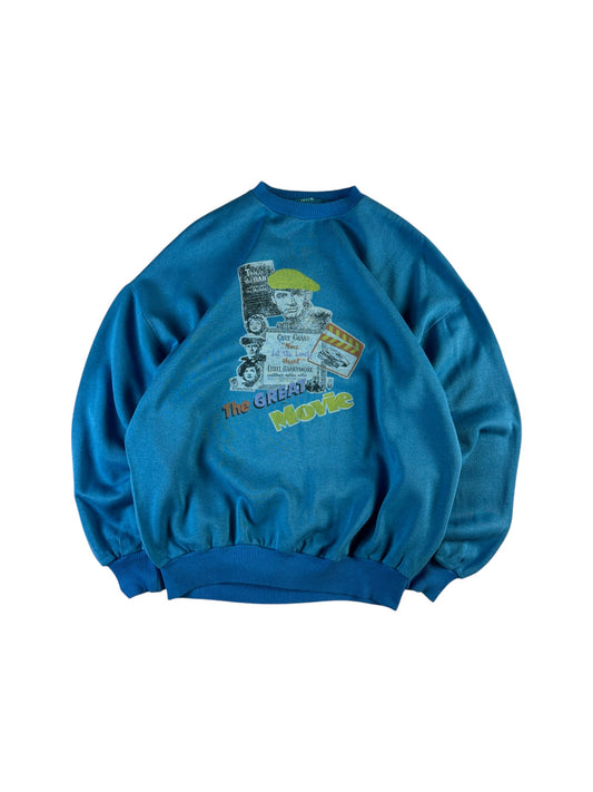 Vintage Sweater 80s "none but the lonely heart - 1944" Blau M-L