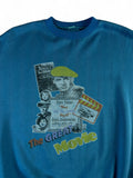 Vintage Sweater 80s "none but the lonely heart - 1944" Blau M-L