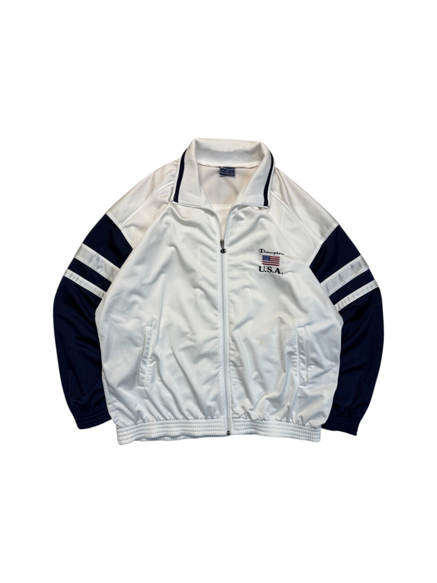 90s Champion USA Tracksuit Dunkelblau Weiß XL - RareRags