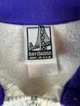 Vintage Bay Bridge Sweater 1992 "Fort Lauderdale, Florida" 1/4 Zip Made In USA Weiß Blau XL