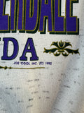 Vintage Bay Bridge Sweater 1992 "Fort Lauderdale, Florida" 1/4 Zip Made In USA Weiß Blau XL