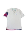 Vintage Nike Poloshirt 90s Challenge Court Andre Agassi Weiß Rot XL