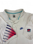 Vintage Nike Poloshirt 90s Challenge Court Andre Agassi Weiß Rot XL