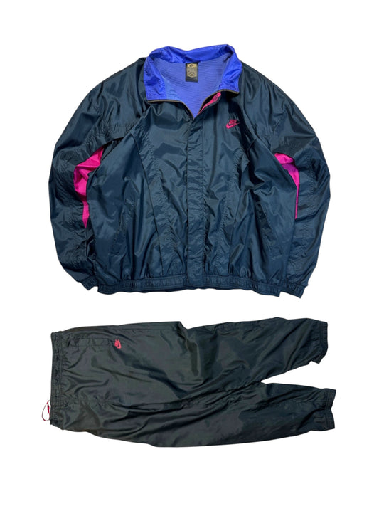 90s Nike Premier Sportanzug Schwarz Lila L
