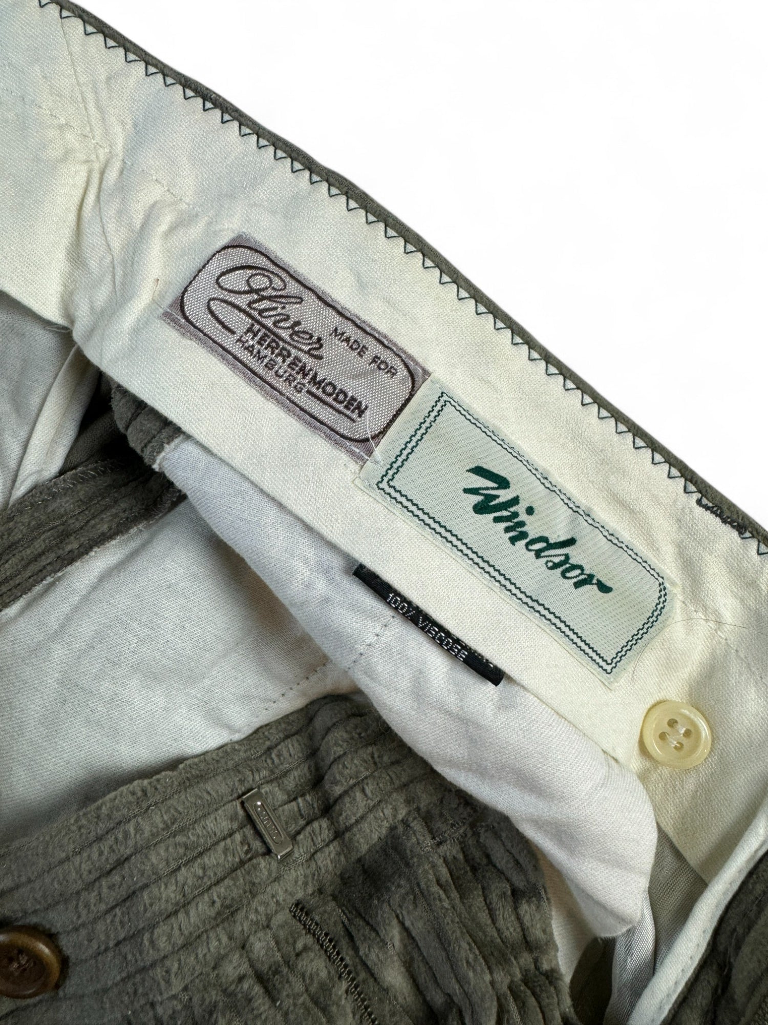 Vintage Windsor Cordhose 80s Made For Oliver Herrenmoden Hamburg Made In West Germany Braun L-XL