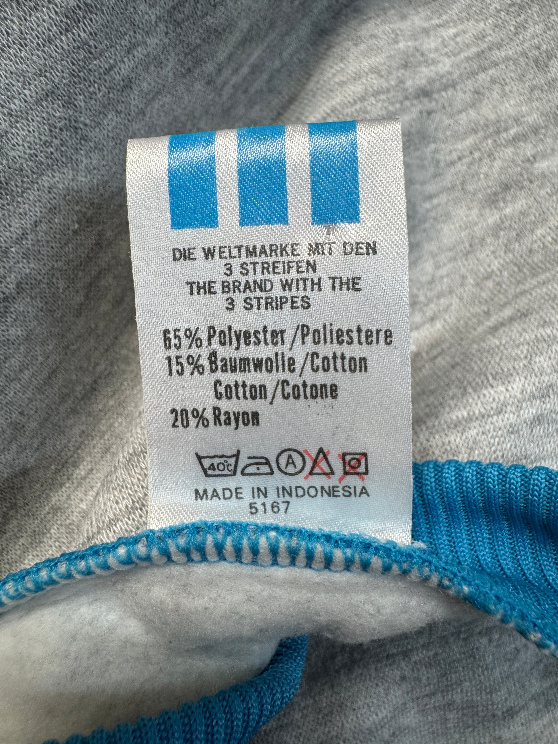 80s Adidas Raglan Sweatsuit Grau Blau D7 M-L - RareRags
