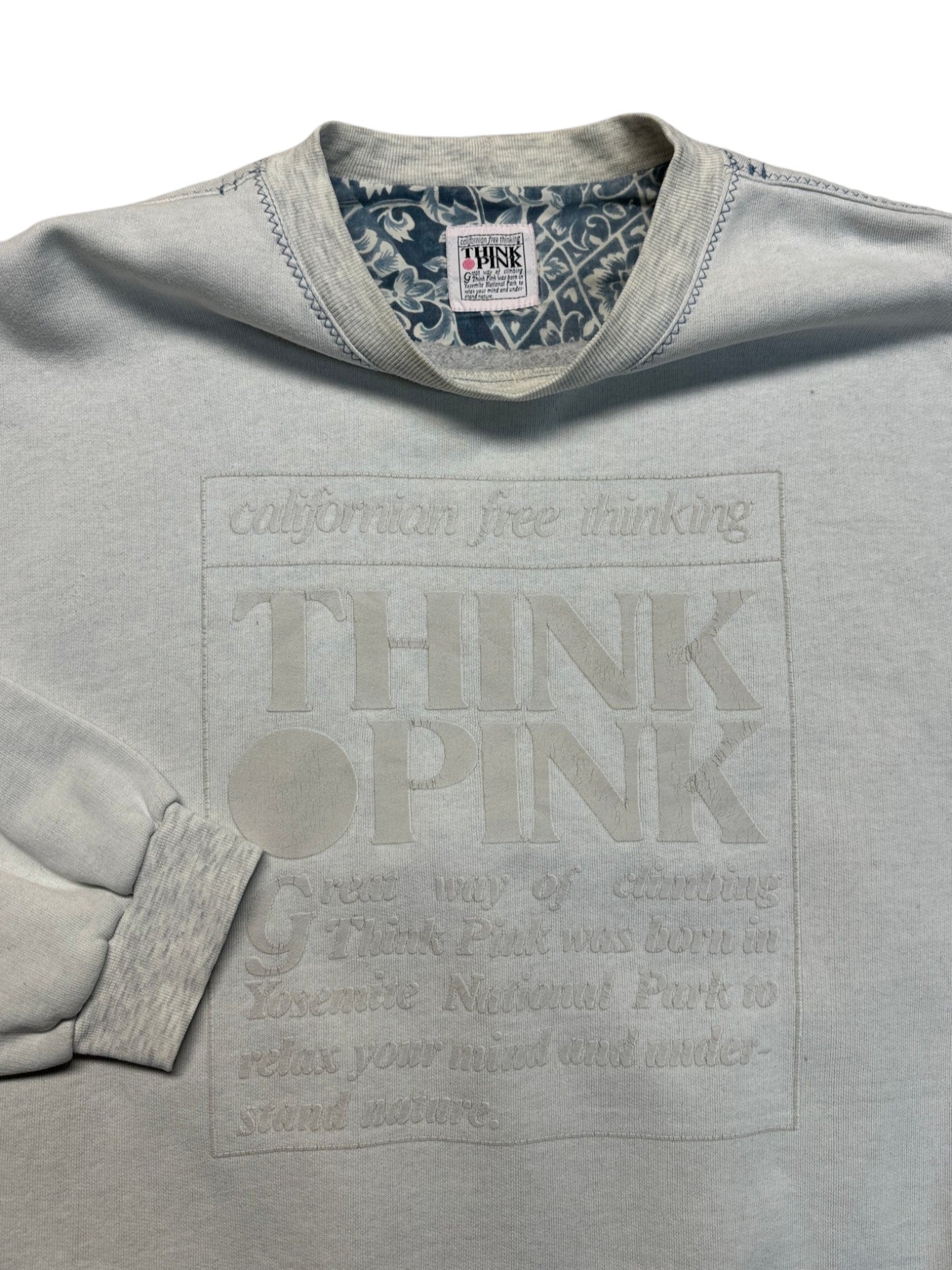 80s Think Pink Sweatsuit Grau M-L - RareRags