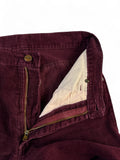 Vintage Wrangler Cordhose 80s Talon Zip Dunkelrot 29-31