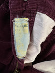 Vintage Wrangler Cordhose 80s Talon Zip Dunkelrot 29-31