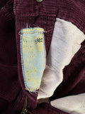 Vintage Wrangler Cordhose 80s Talon Zip Dunkelrot 29-31