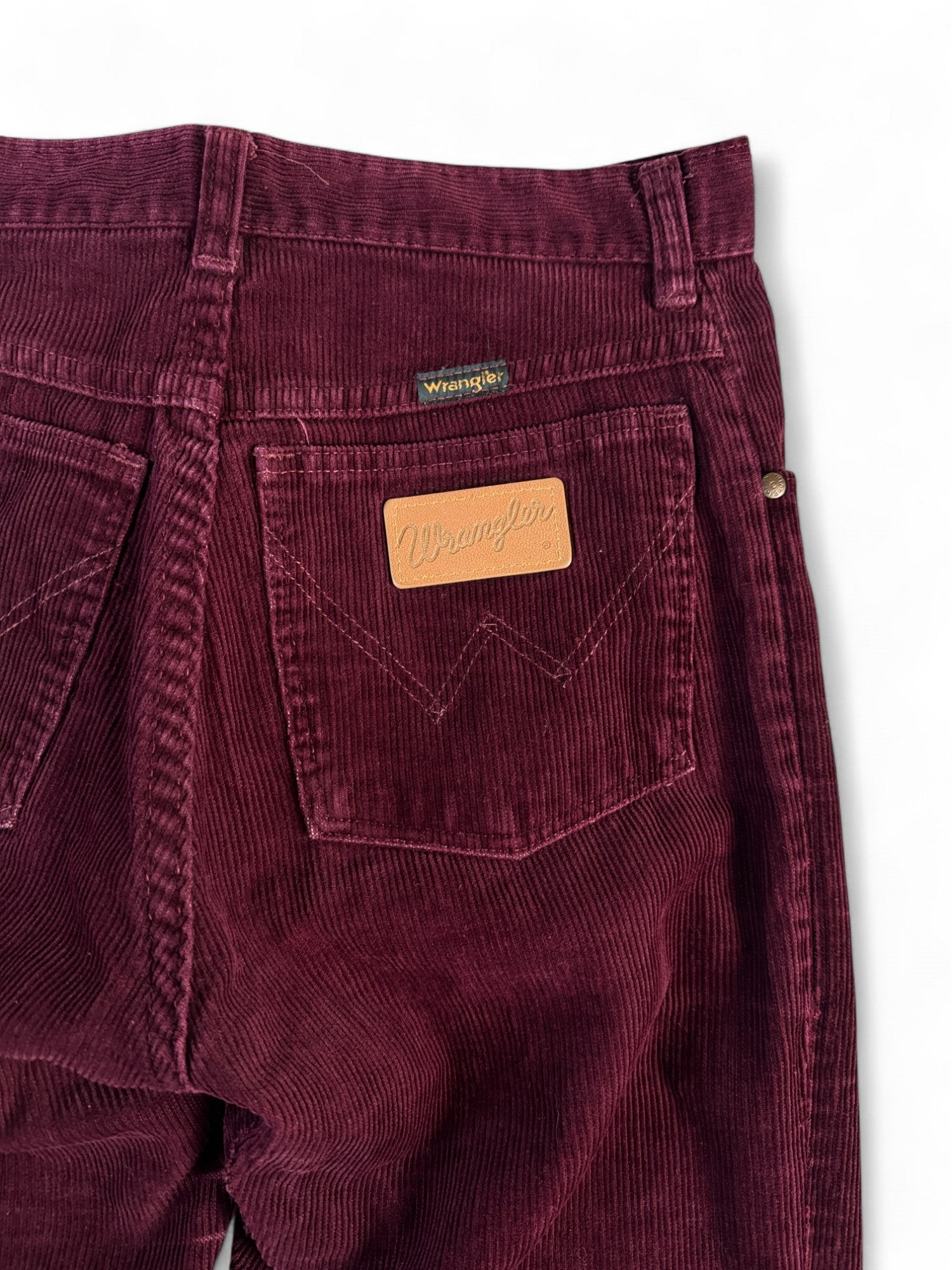 Vintage Wrangler Cordhose 80s Talon Zip Dunkelrot 29-31