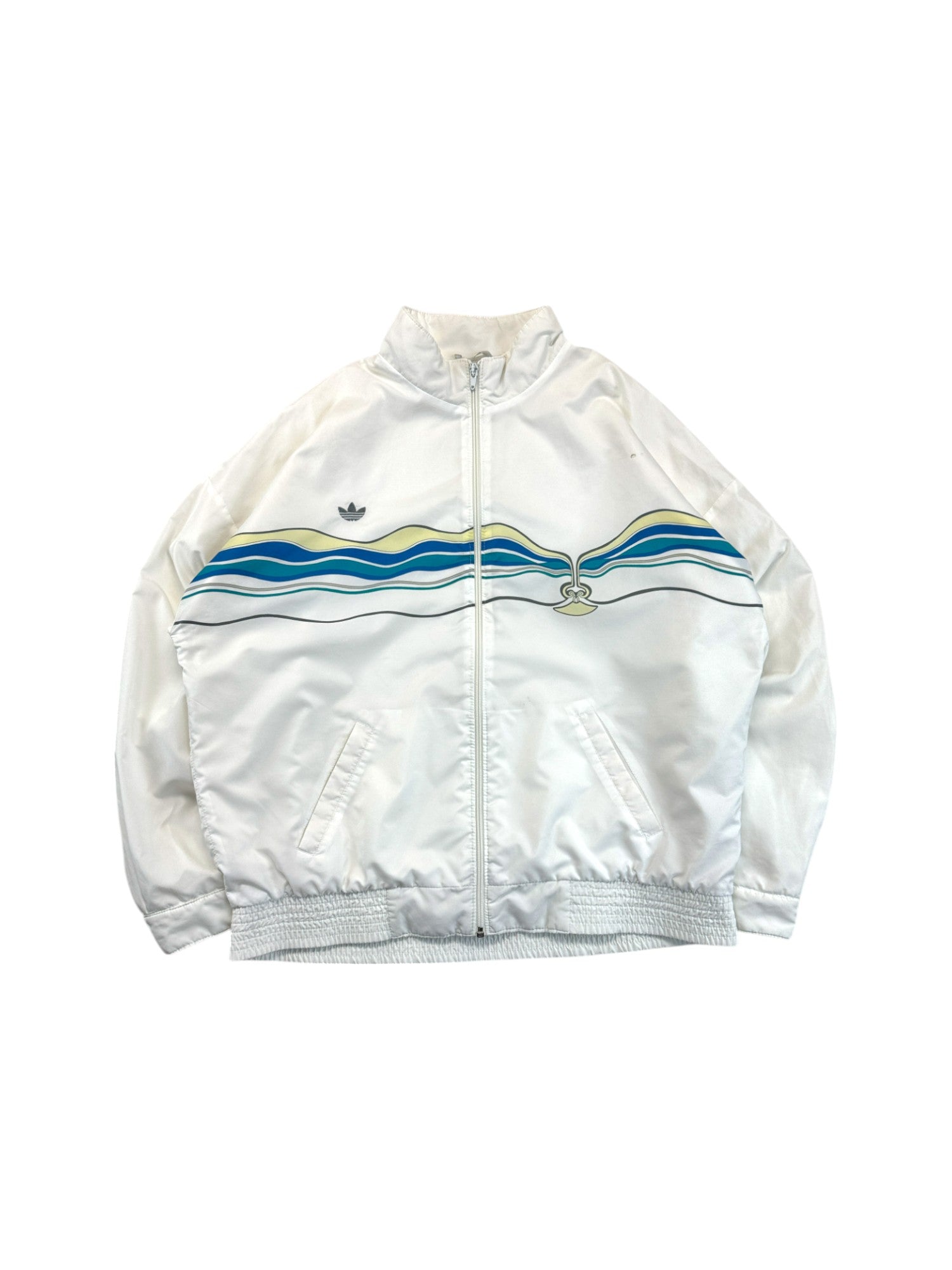 Vintage Adidas Sportjacke 80s Ivan Lendl "The Face" Made In West Germany Weiß 56 XXL