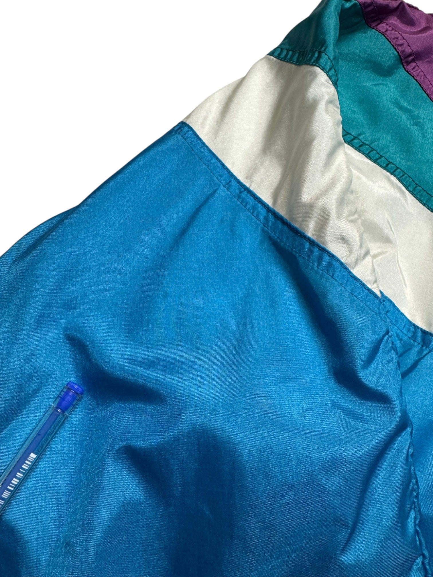 90s Adidas Nylon Sportanzug "Landesgruppe Hessen"-Polizei Blau Grün D5 M - RareRags
