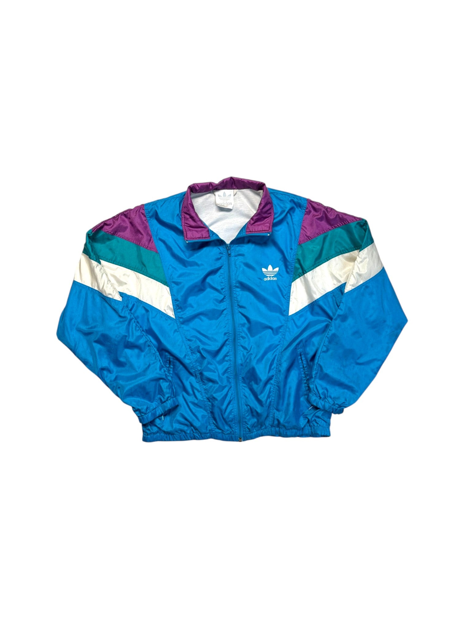 90s Adidas Nylon Sportanzug "Landesgruppe Hessen"-Polizei Blau Grün D5 M - RareRags