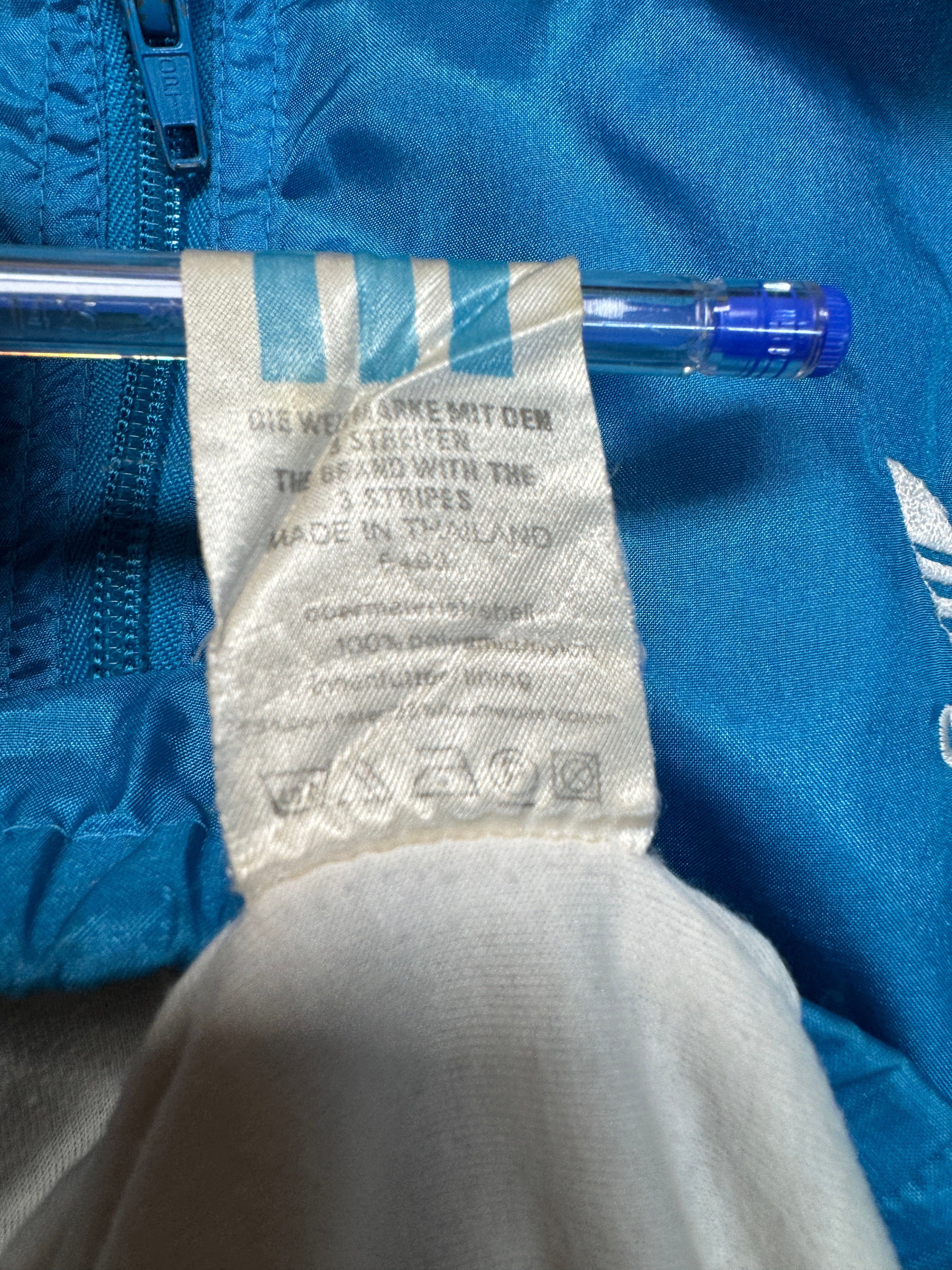 90s Adidas Nylon Sportanzug "Landesgruppe Hessen"-Polizei Blau Grün D5 M - RareRags