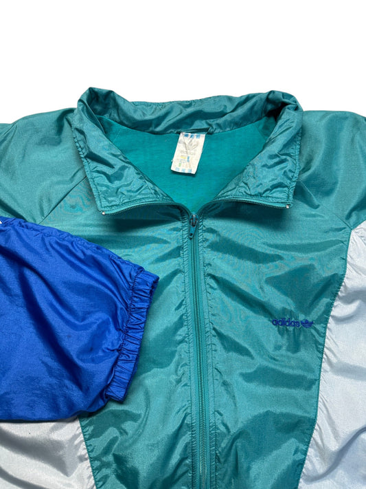 90s Adidas Nylon Sportanzug Grün Blau D5 M - RareRags