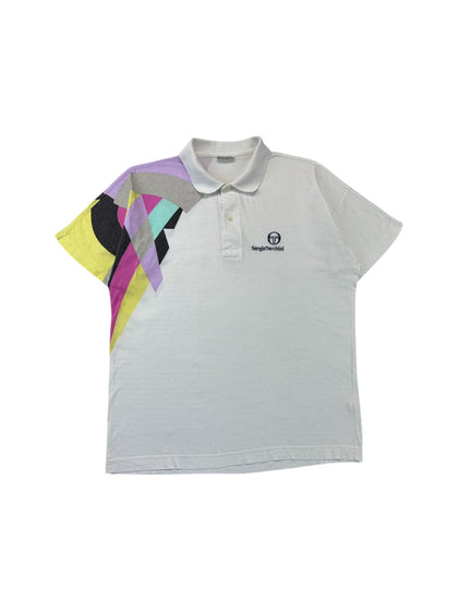 Vintage Sergio Tacchini Poloshirt 90s Tennis Weiß D50 M-L
