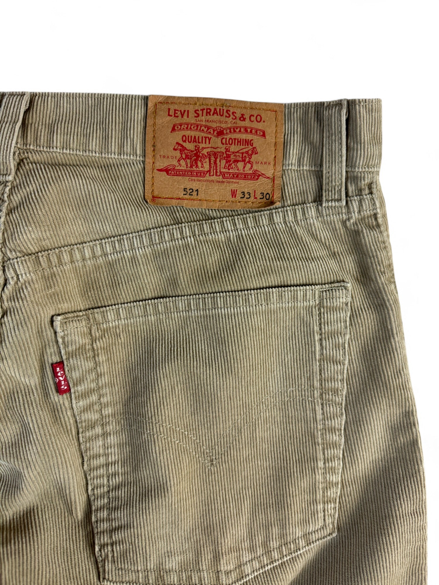 Vintage Levis Cordhose Late 90s 521 Hellbraun W33 L30