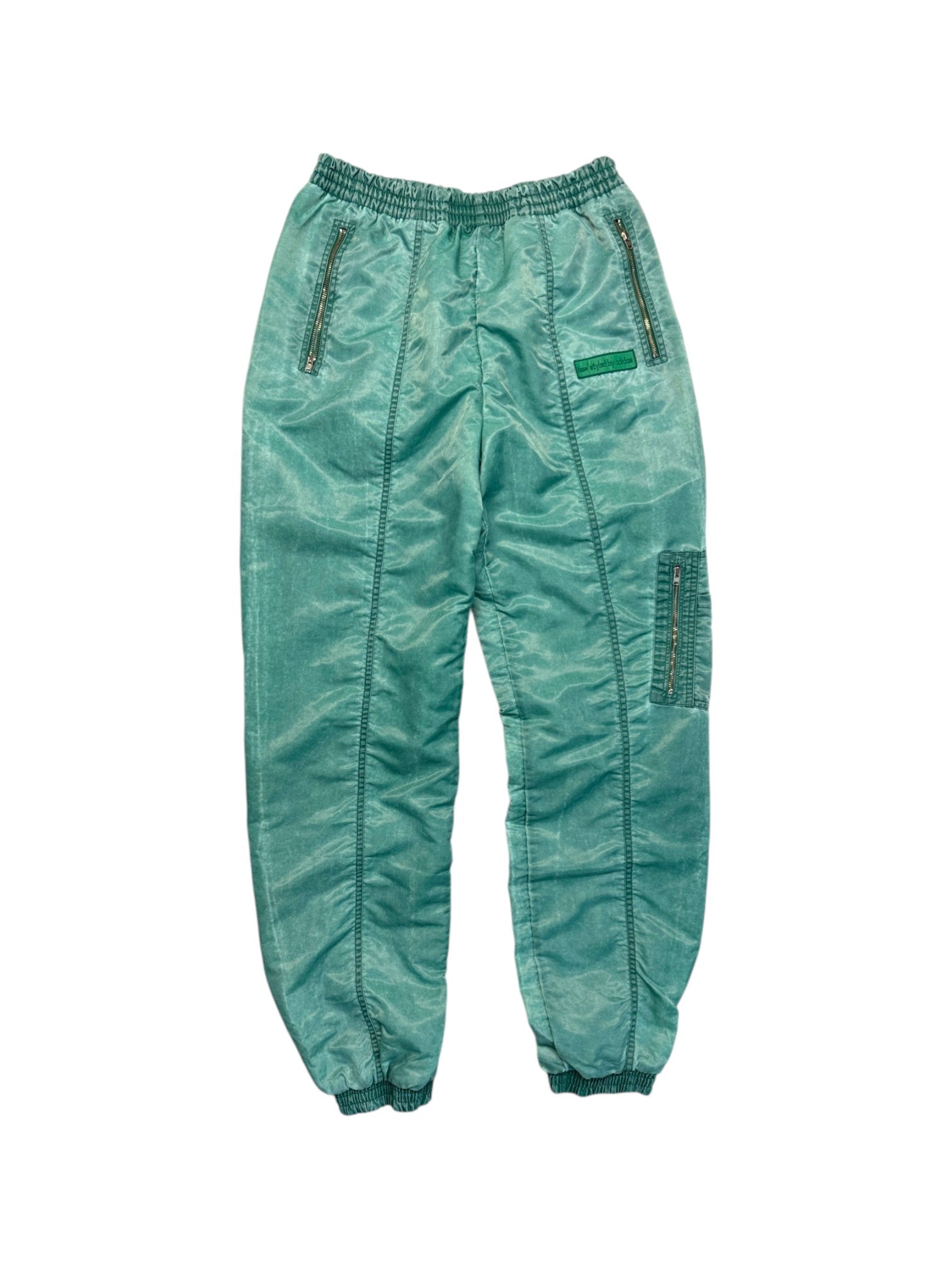 90s Adidas Padded Nylon Bomber Set "The hottest News" Changierend Grün D5 S-M - RareRags