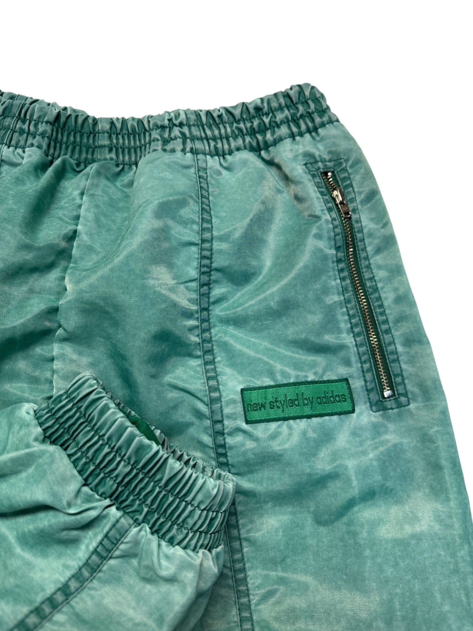 90s Adidas Padded Nylon Bomber Set "The hottest News" Changierend Grün D5 S-M - RareRags