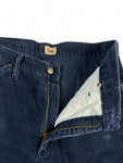 Vintage Lee Cordhose 70s Talon Zip "Superslim" Made In Belgium Dunkelblau W33 L36